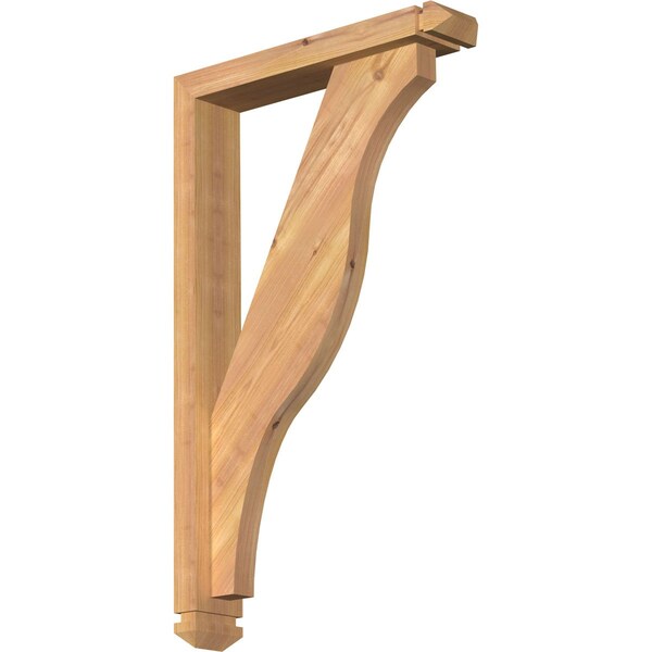 Ekena Millwork Funston Arts and Crafts Smooth Bracket w/ Offset Brace, Western Red Cedar, 3 1/2"W x 18"D x 30"H BKT0402X18X30FST03SWR - main